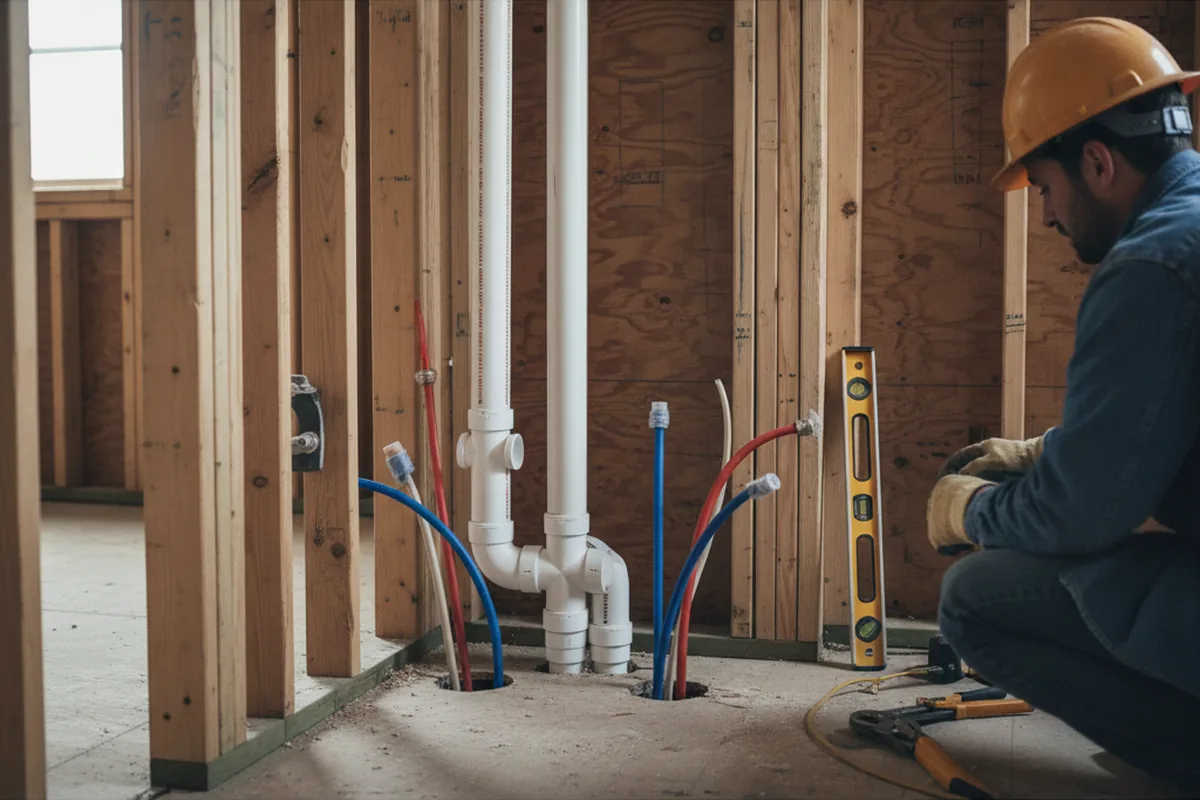 Drain and supply rough-in during Drain Cleaning in Barnesville