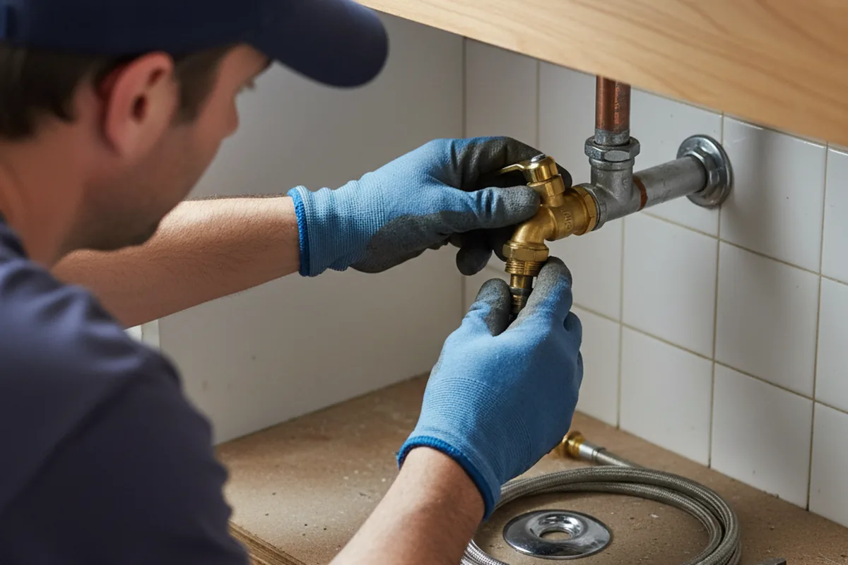 Shutoff valve and fitting work during Emergency Plumbing in Barnesville